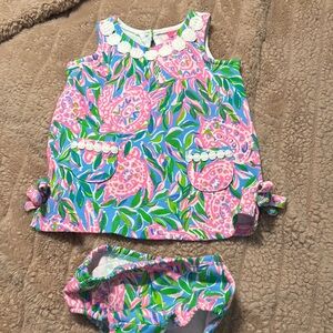 Colorful Floral Baby Dress with Bloomers